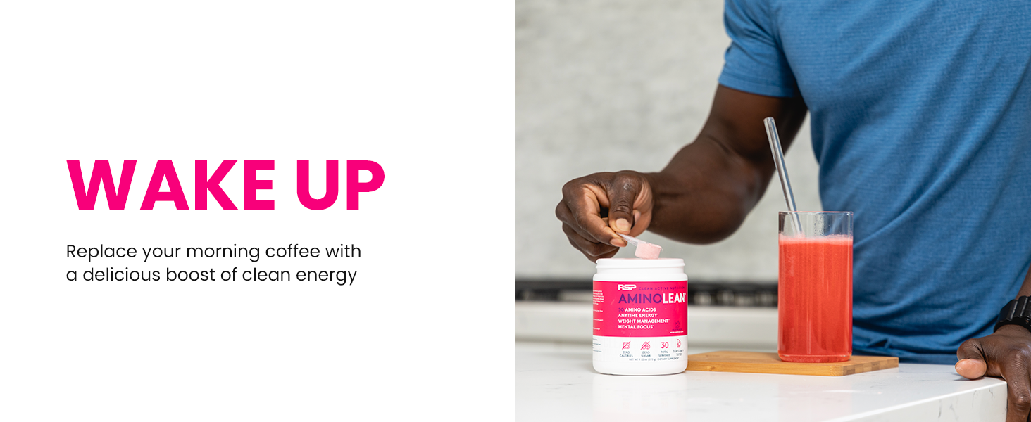 RSP Nutrition AminoLean Pre Workout Powder, Amino Energy & Weight Management with BCAA Amino Acids & Natural Caffeine, Preworkout Boost for Men & Women, 30 Serv amino lean pre workout women men preworkout energy powder caffeine bcaa amino acids alix earle