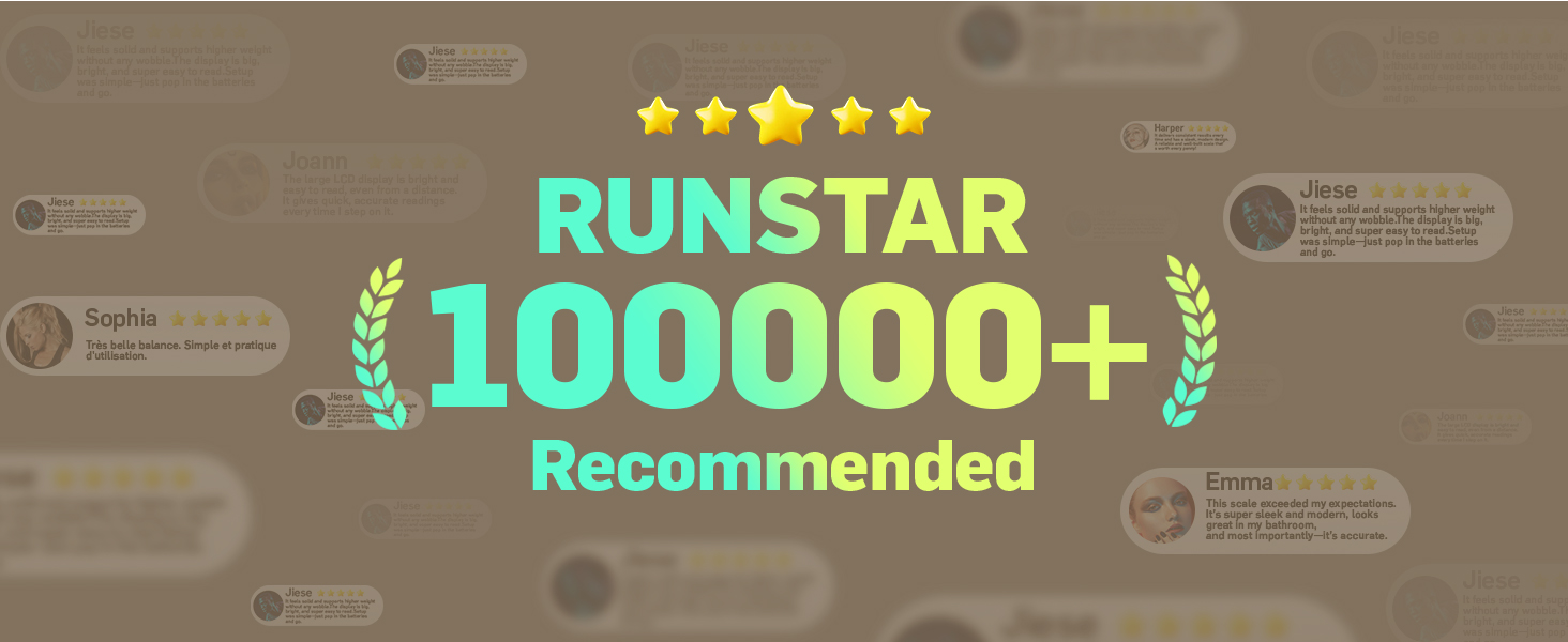 RunStar Scale for Body Weight 550lb, 14-Inch Digital Bathroom Scale with Baby & Pet Mode, Extra-Large Bright LED Display, 8mm Tempered Glass for Accurate and Durable BG450+7