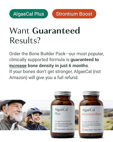 AlgaeCal - Bone Builder Pack for Bone Density Increase, Clinically Supported Plant Based Calcium Supplement & Strontium, Vitamins K2 (100mg), D3 (1600 IU), Magnesium & 16 Essential nutrients calcium supplements for women,calcio para los huesos de mujer,osteoporosis supplements for women