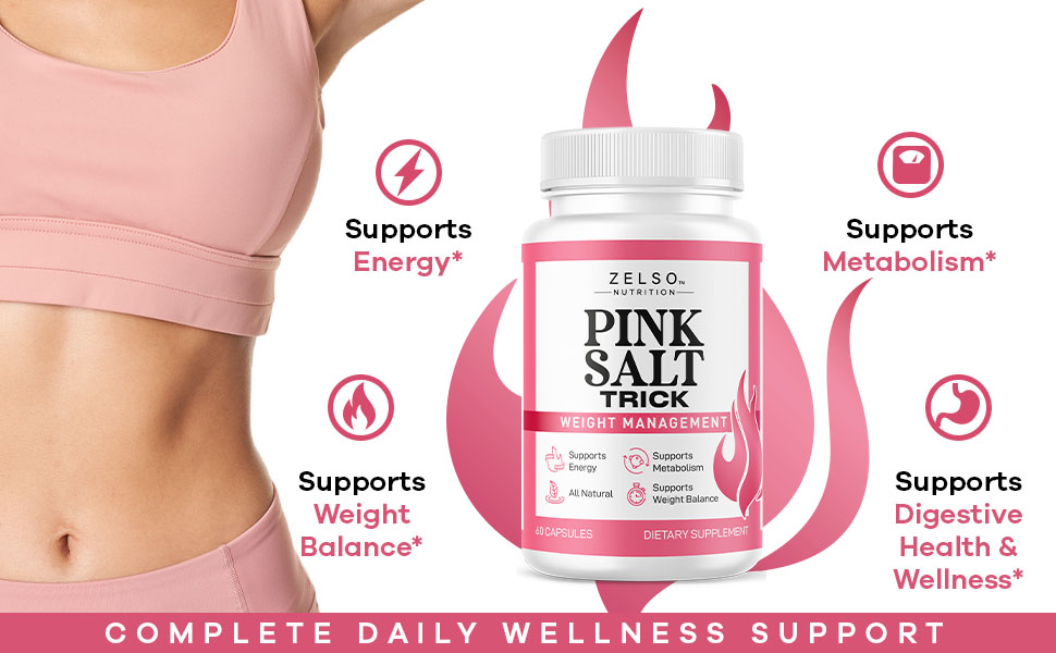 Pink Salt Trick Capsules - Original PinkSalt Trick Supplement for Weight, Energy & Metabolism - All Natural Advanced Support Formula Pills Reviews, 60 Capsules for 1 Month pink salt trick capsules supplement pills advanced support