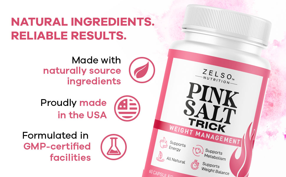 Pink Salt Trick Capsules - Original PinkSalt Trick Supplement for Weight, Energy & Metabolism - All Natural Advanced Support Formula Pills Reviews, 60 Capsules for 1 Month pink salt trick capsules supplement pills advanced support