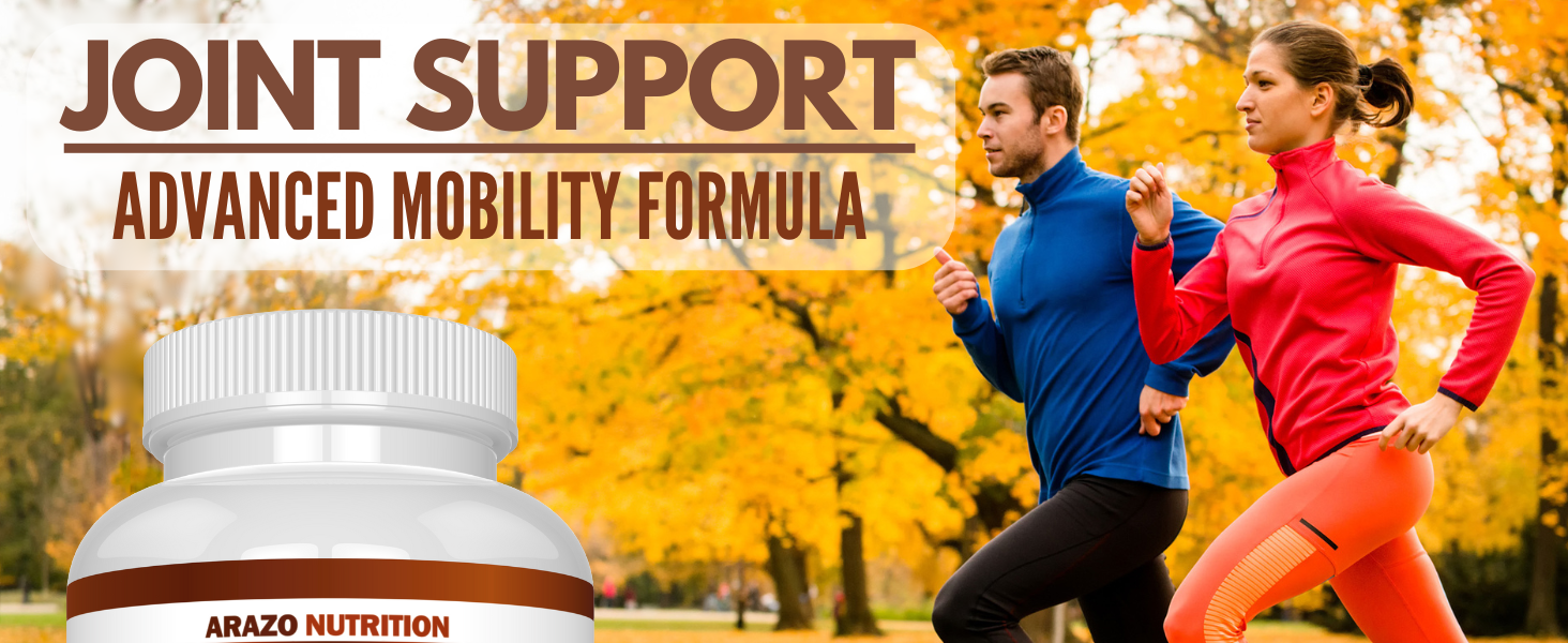 Arazo Nutrition Glucosamine Chondroitin Turmeric Msm Boswellia - Joint Support Supplement for Relief 180 Tablets for Bones, Back, Knees, Hands (180 Tablets) Joint Main
