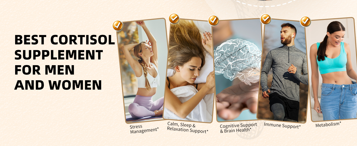 10-IN-1 Cortisol Supplements w/ KSM-66® Ashwagandha 300mg + L-Theanine 250mg, Magnesium Glycinate, Saffron, Phosphatidylserine, Turmeric & Vitamin C D3 B6 B5, For Women Men, 120 Capsules 60-Day Supply best supplements to lower cortisol