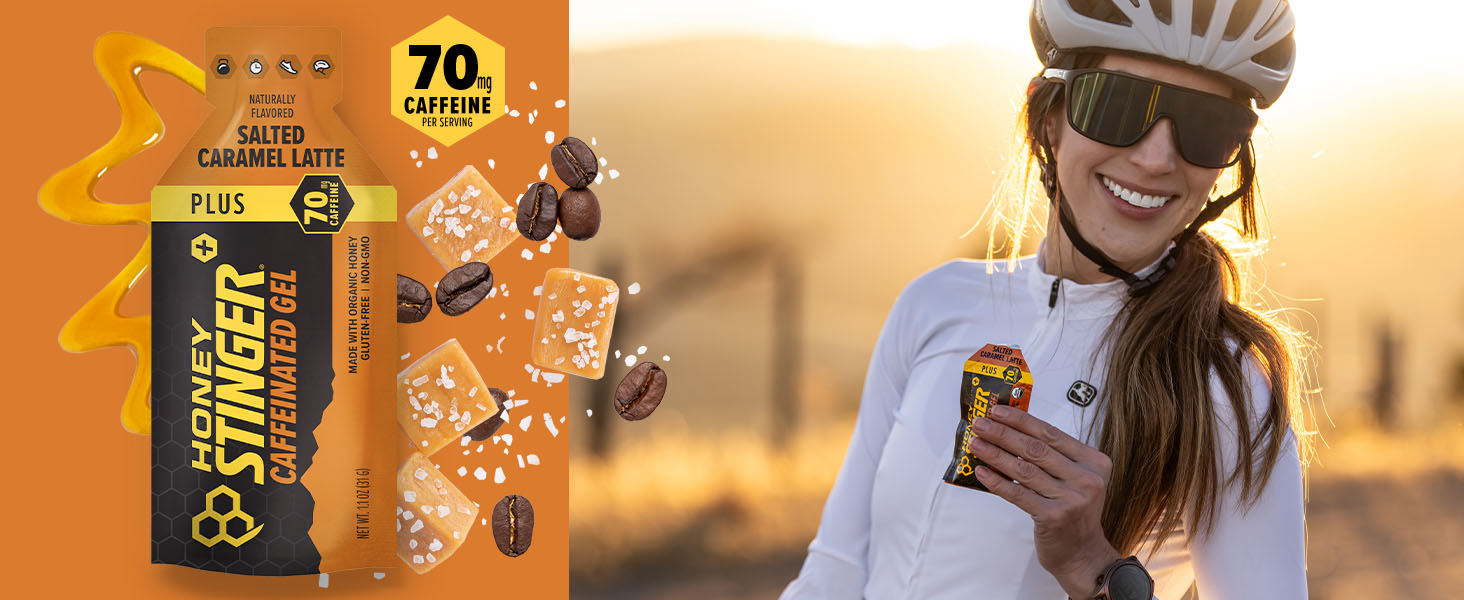 Honey Stinger Organic Fruit Smoothie Energy Gel, Gluten Free & Caffeine Free, for Exercise, Running and Performance, Sports Nutrition for Home & Gym, Pre and Mid Workout, 12 Pack, 13.2 Ounce salted caramel latte gel