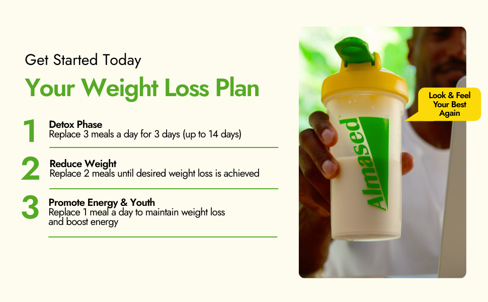 Almased Vanilla Meal Replacement Shake - Low-Glycemic High Plant Base Protein Powder- Nutritional Weight Health Support Supplement - Vanilla Flavor - 17.6 oz (1.1 Pound (1 Pack)) weight loss plan