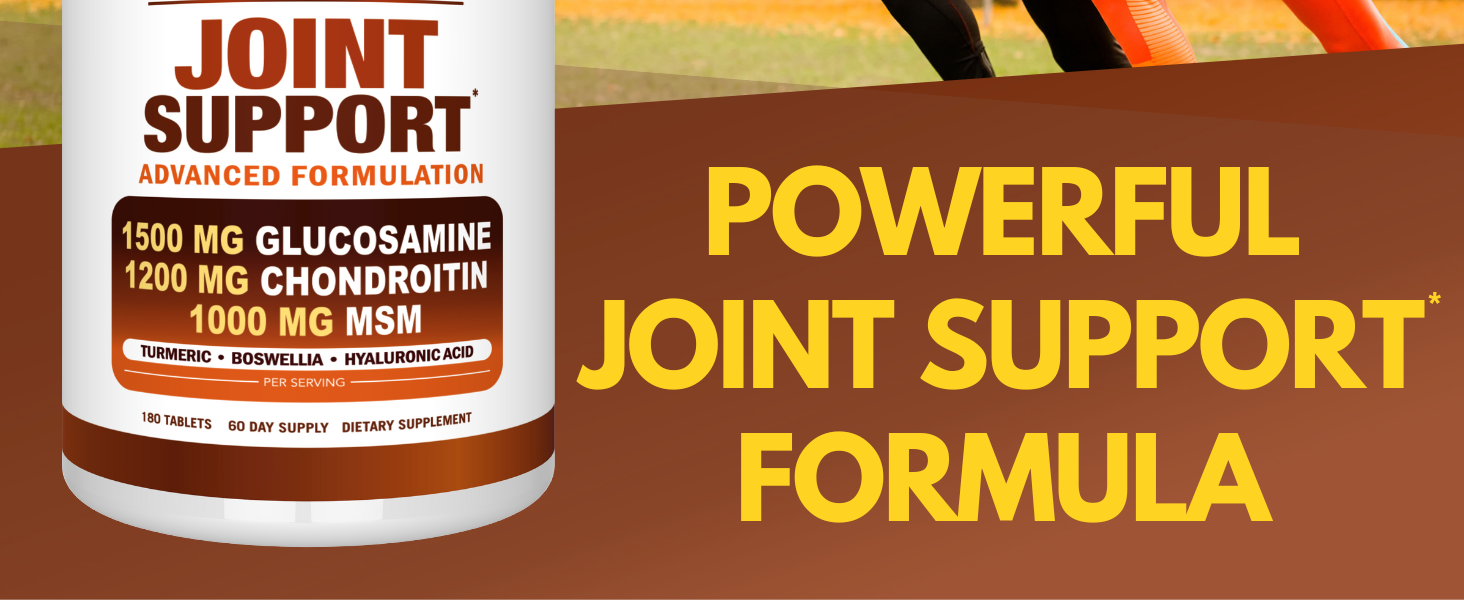 Arazo Nutrition Glucosamine Chondroitin Turmeric Msm Boswellia - Joint Support Supplement for Relief 180 Tablets for Bones, Back, Knees, Hands (180 Tablets) Joint Main 2