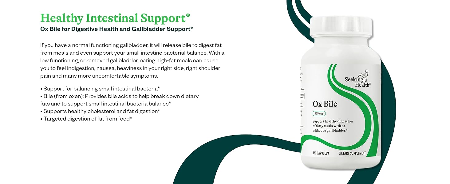 Seeking Health Ox Bile 125 - Digestive Enzyme & Gallbladder Support Supplement - Vegetarian Capsule with Digestive Enzymes - 120 Capsules 2