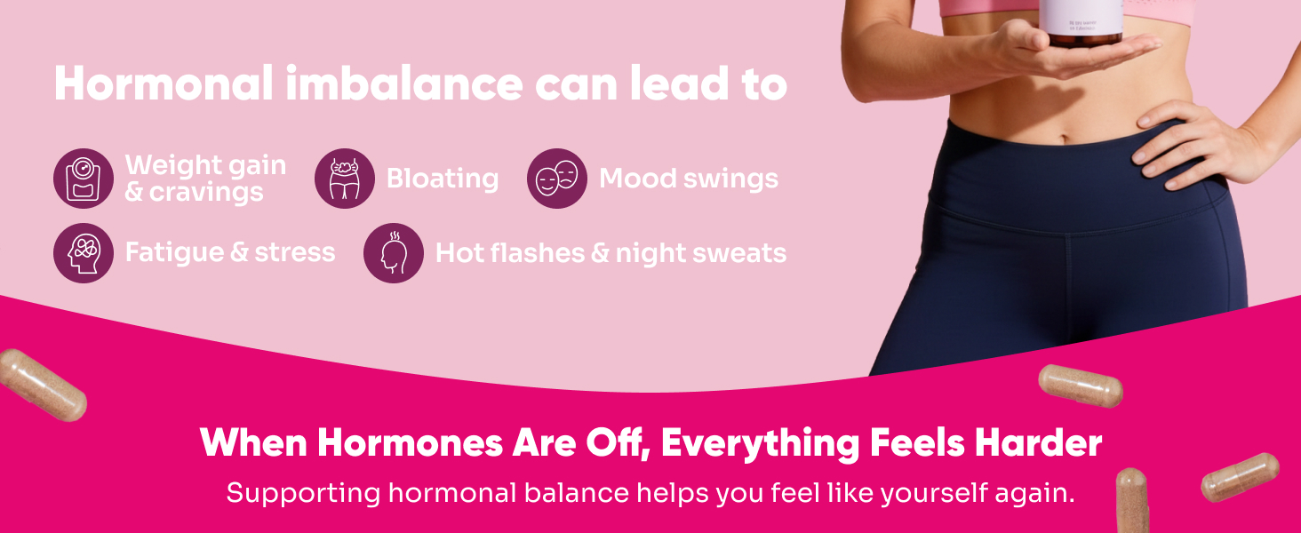 Women's Hormone Balance Supplement - Natural Support for Hormonal Balance, Energy Boost, Mood Swings, Hot Flashes, Menopausal Balance - 60 Capsules Hormify