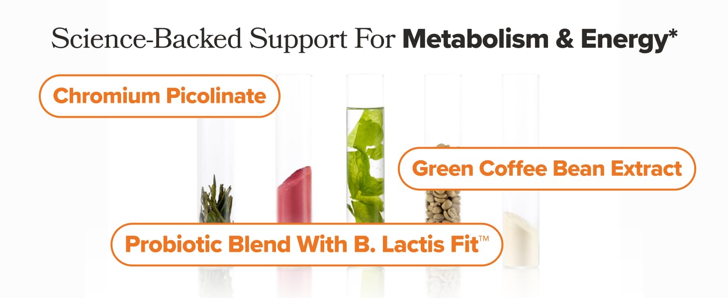 URO Metabolism + Probiotic Support Capsules – Metabolism, Gut Health & Sustained Energy – with Chromium Picolinate, Green Coffee Bean Extract & Targeted Probiotics – 1 Month Supply – 30 Servings URO Metabolism