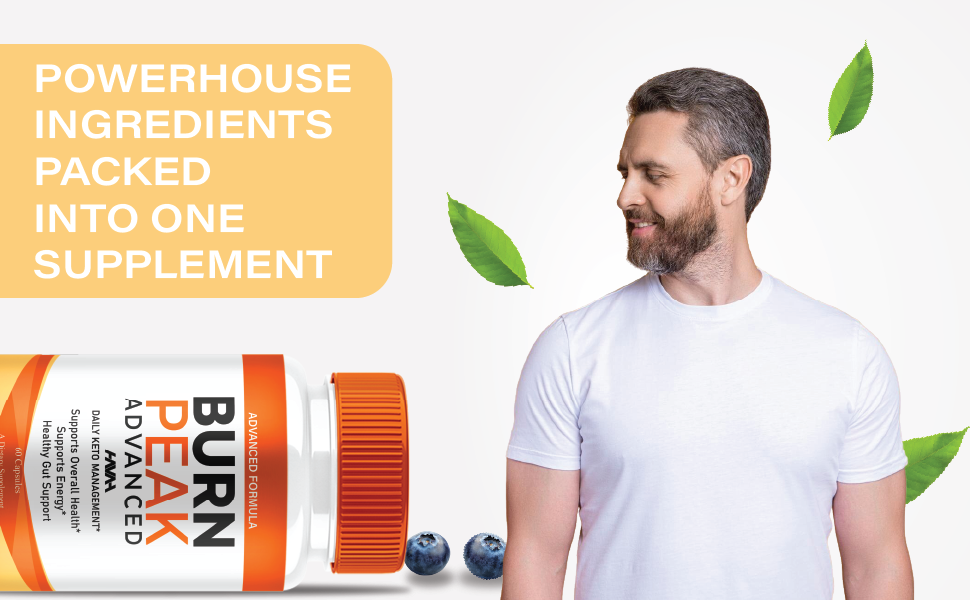 Burn Peak Advanced Health Management Support BurnPeak Pills, Burn Peak Maximum Strength Overall Health & Wellness Support Supplement, BurnPeak Premium Health Support Capsules (60 Capsules) Burn Peak Advanced Capsules