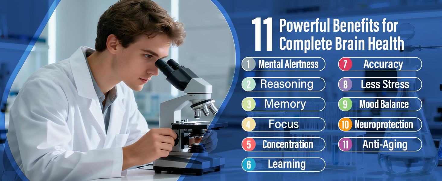 Brain Supplements for Memory and Focus, Clarity & Cognitive Improvement, 300mg Alpha GPC, CDP-Choline, DHA, Lion’s Mane, L-Theanine, Vitamin B6 B12 & Phosphatidylserine for Men & Women, 90 Capsules focus factor