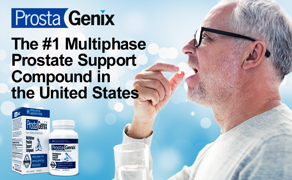 ProstaGenix Multiphase Prostate Supplement Capsule -3 Bottles- Featured on Larry King Investigative TV Show - Over 1 Million Sold - End Nighttime Bathroom Trips, Urgency, Frequent Urination. Prostagenix