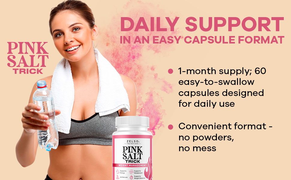 Pink Salt Trick Capsules - Original PinkSalt Trick Supplement for Weight, Energy & Metabolism - All Natural Advanced Support Formula Pills Reviews, 60 Capsules for 1 Month pink salt trick capsules supplement pills advanced support