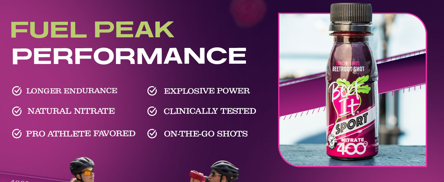 BEET IT Sport Pro-Elite Shot, 15 Shots, 400mg Dietary Beet Nitrates, Non-GMO Certified, Nitric Oxide Booster, High Nitrate Beet Juice for Stamina and Recovery Beet it Sport