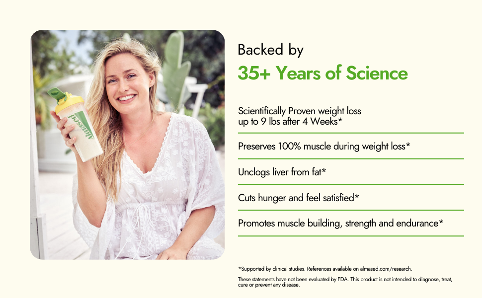 Almased Vanilla Meal Replacement Shake - Low-Glycemic High Plant Base Protein Powder- Nutritional Weight Health Support Supplement - Vanilla Flavor - 17.6 oz (1.1 Pound (1 Pack)) 35 years of science