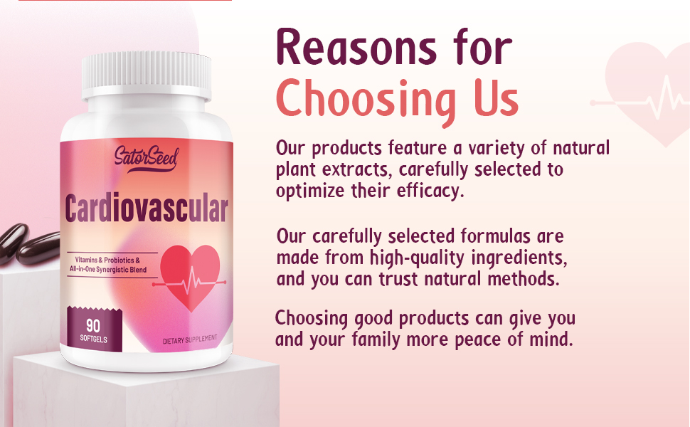 Cardiovascular Supplement 3000MG Multi-Vitamins, Probiotics, Omega-3 & CoQ10 Synergistic Blend for Adults (2 Bottle) Cardiovascular Supplement