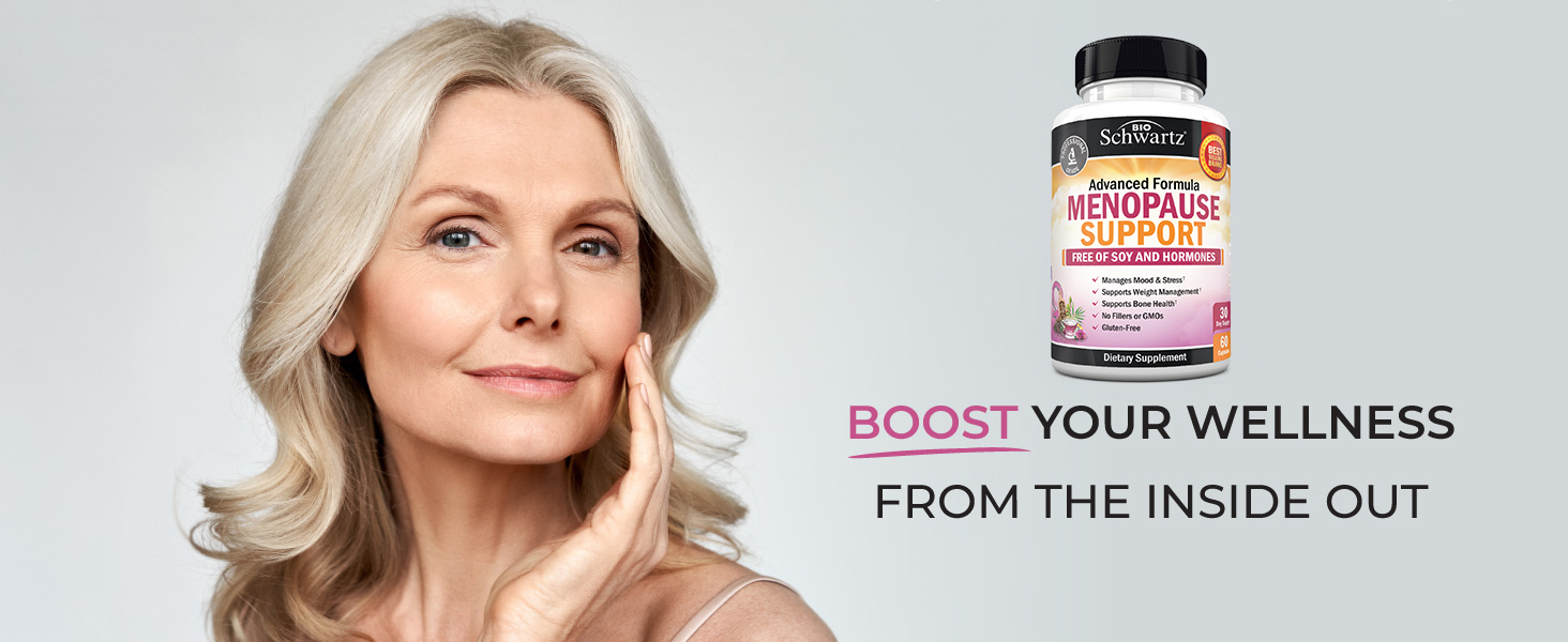 Herbal Menopause Support for Women - Supports Healthy Mood and Balance with Milk Thistle Chasteberry Black Cohosh Red Clover Turmeric Ginger - Menopause Supplements for Women - 60 Veggie Capsules menopause supplements for women