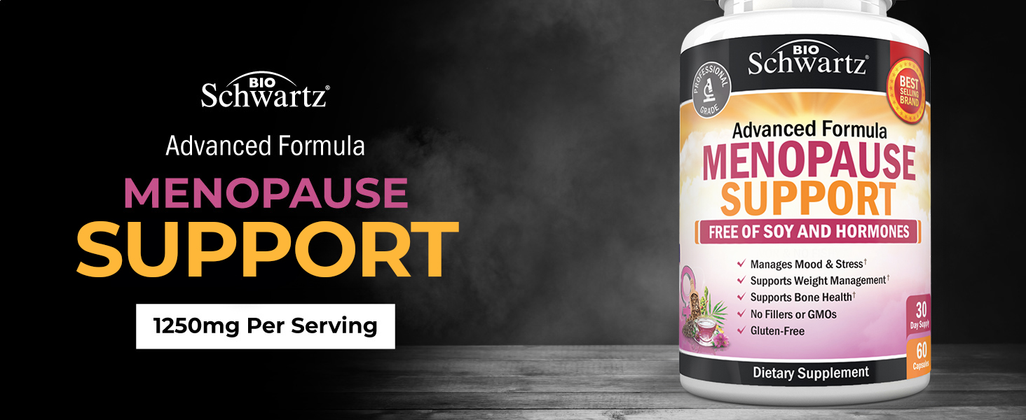 Herbal Menopause Support for Women - Supports Healthy Mood and Balance with Milk Thistle Chasteberry Black Cohosh Red Clover Turmeric Ginger - Menopause Supplements for Women - 60 Veggie Capsules menopause supplements for women