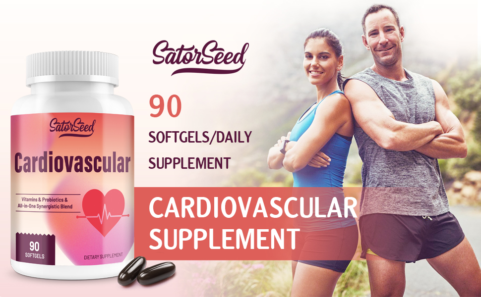 Cardiovascular Supplement 3000MG Multi-Vitamins, Probiotics, Omega-3 & CoQ10 Synergistic Blend for Adults (2 Bottle) Cardiovascular Supplement