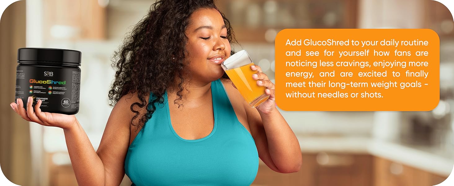 GlucoShred-Advanced GLP-1 Drink Mix - Not Just Another Supplement. A Full METABOLIC Reset for Blood Sugar, Metabolism and Appetite | Berberine Cinnamon ALA Chromium | Tangy Orange | 30 Day Supply Add GlucoShred to your daily routine and see for yourself how fans are noticing less cravings