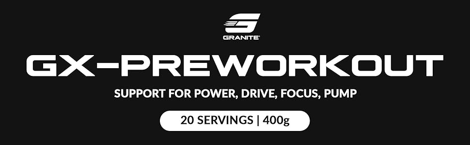 Granite GX Pre Workout Supplement, Tangerine Blast Flavor, Supports Focus, Energy, & Performance with Teacrine, L-Citrulline, Betaine, & A-GPC (20 Servings) Granite GX Pre Workout Support for power, energy, mental performance, incredible pump
