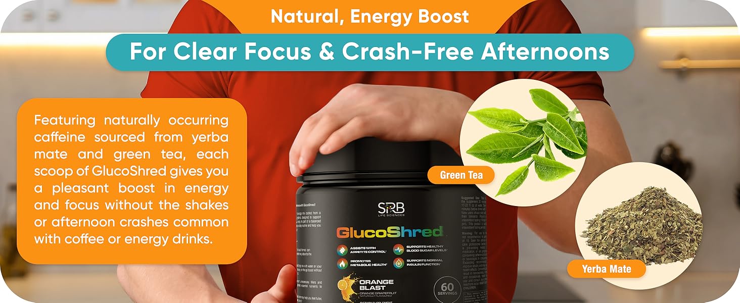 GlucoShred-Advanced GLP-1 Drink Mix - Not Just Another Supplement. A Full METABOLIC Reset for Blood Sugar, Metabolism and Appetite | Berberine Cinnamon ALA Chromium | Tangy Orange | 30 Day Supply Natural, Energy Boost For Clear Focus & Crash-Free Afternoons