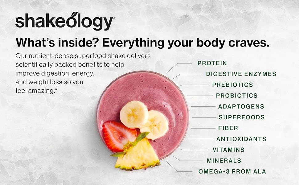 Shakeology 0g Added Sugar Whey Protein Powder Blend, Gluten-Free Shake with Vitamins and Minerals – Helps Support Healthy Weight Loss, Lean Muscle, Gut Health – Chocolate, 30 Servings Have your shake and eat it, too. Enjoy your superfoods blended, baked, sipped, or snacked