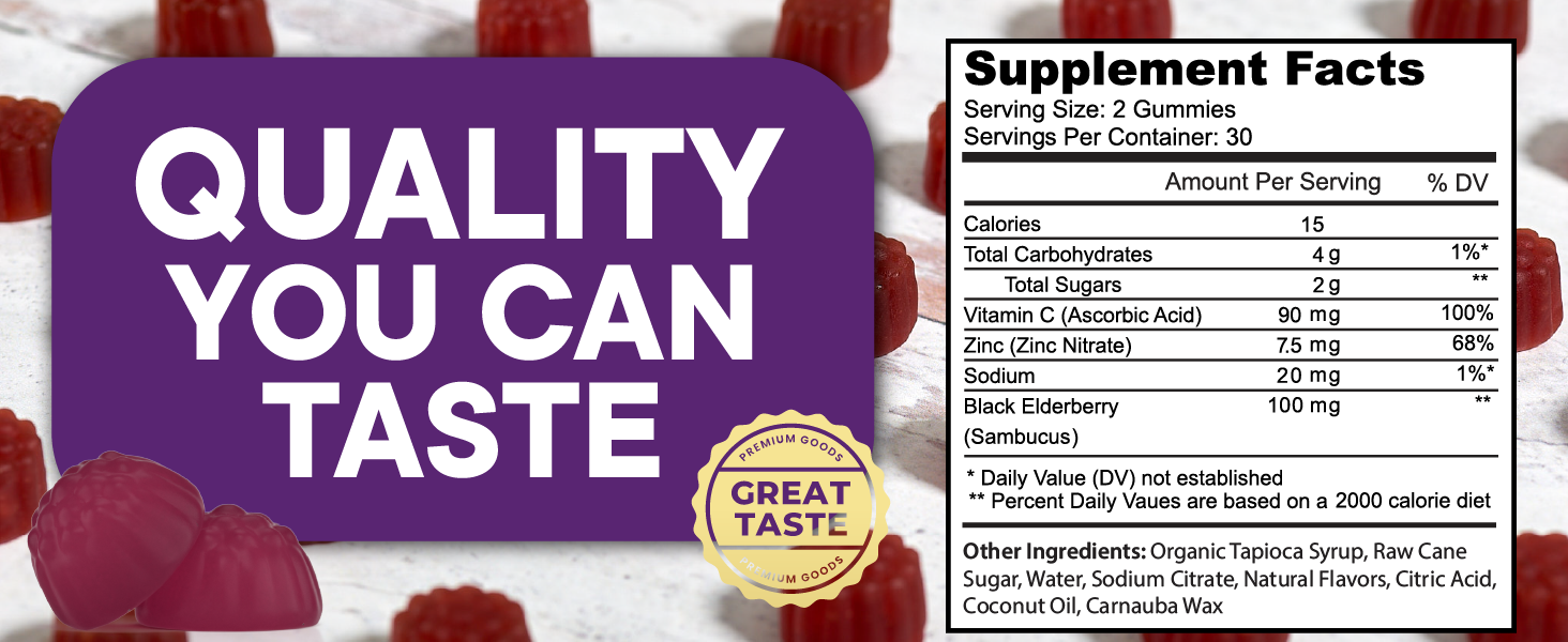 NEW AGE Immune System Support Gummies - Sambucus Black Elderberry Gummies with Vitamin C and Zinc (120 Count (Pack of 2)) immune gummies support health
