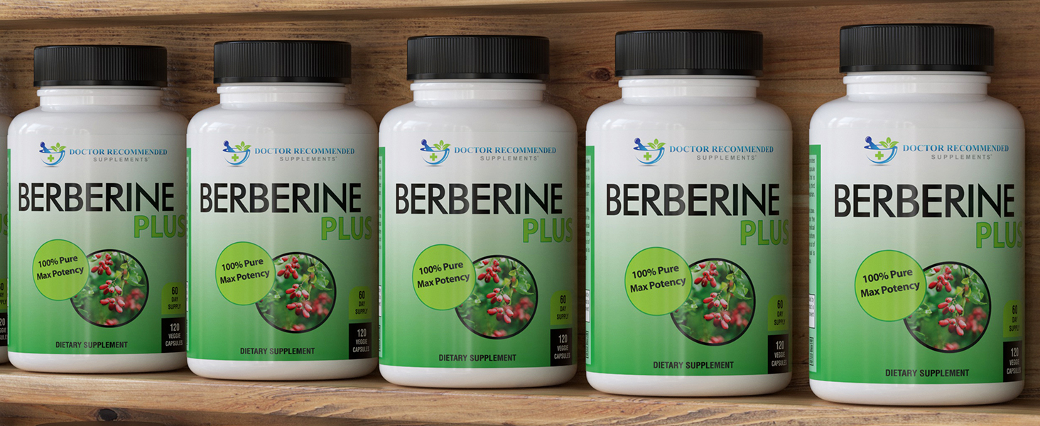 DOCTOR RECOMMENDED SUPPLEMENTS Berberine Plus 1200mg Per Serving - 120 Veggie Capsules with Royal Jelly berberine row