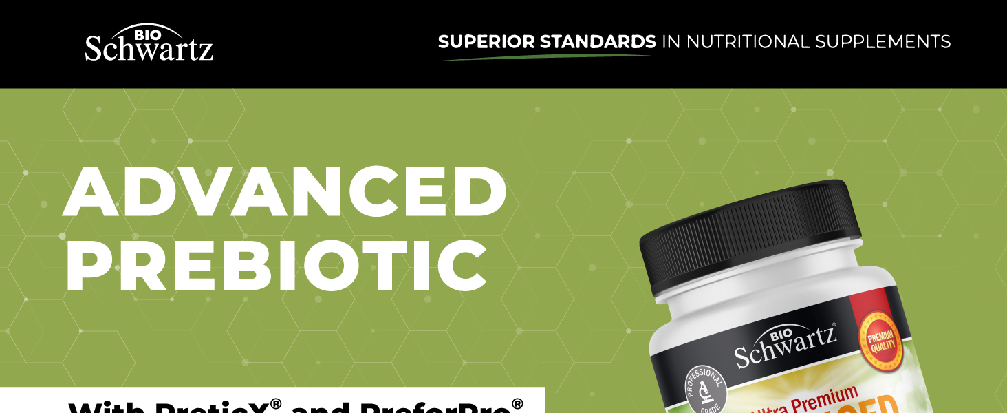 Advanced prebiotic for women and men probiotics digestive health supplement bioschwartz