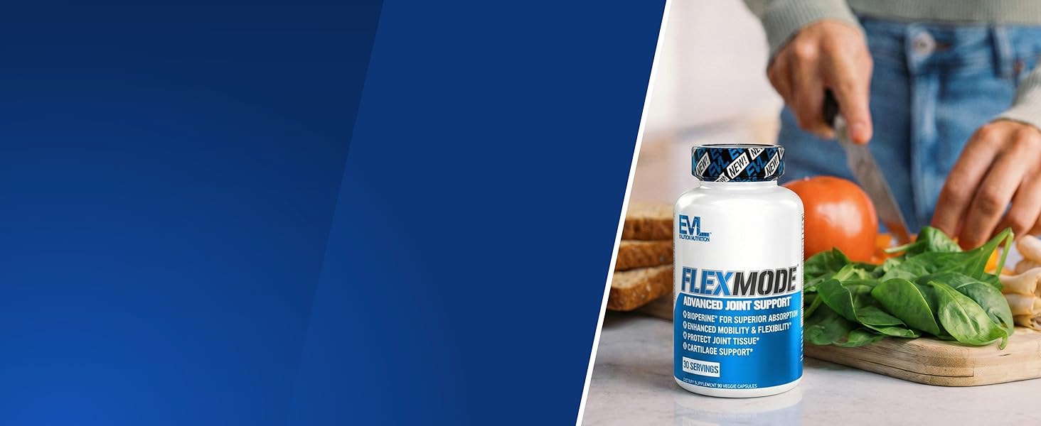 High Absorption Joint Support Supplement - Evlution FLEXMODE Joint Supplement with Advanced Joint Vitamins Including Glucosamine Chondroitin MSM Boswellia and Hyaluronic Acid - 30 Servings Benefits Carousel_2