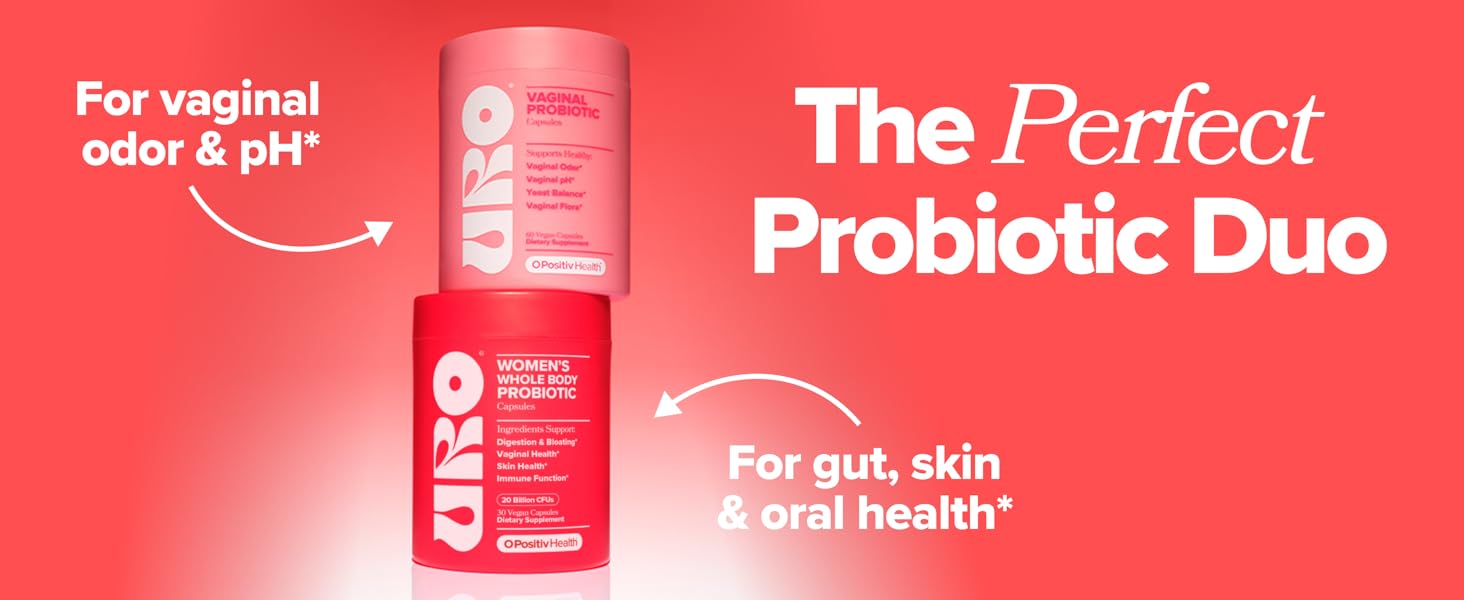 O Positiv URO Women’s Probiotic – All-in-one Probiotic for Women - Vaginal, Gut, Skin, and Oral Microbiome Health – 20B+ CFUs, Licorice Root, Dandelion – Non-GMO, Vegan, Gluten-Free – 30 Capsules URO Whole Body Probiotic