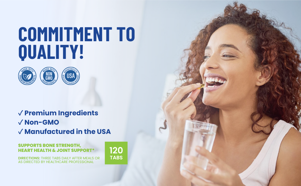 OsteoVit 5-in-1 Calcium 120 tabs Multivitamin: Calcium, Magnesium, Phosphorus, Vitamin D3 & A - Bone Strength & Flexibility*, Non-GMO Gluten Free | Calcium Supplement for Women & Men with Vitamin D Calcium supplement for women with vitamin D magnesium men zinc bone menopause joint phosphorus