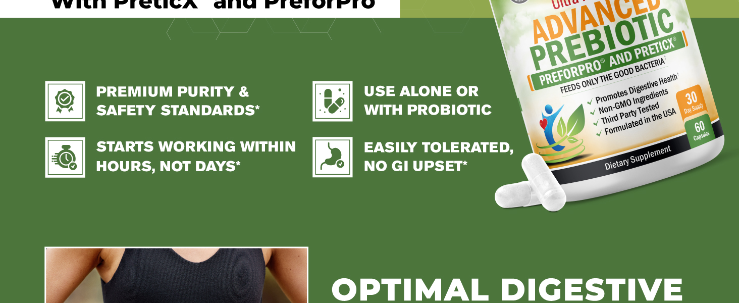 Advanced prebiotic for women and men probiotics digestive health supplement bioschwartz