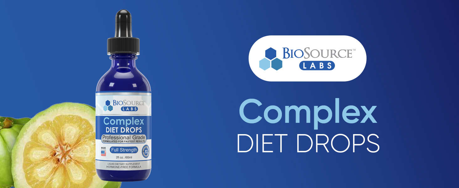 BioSource Labs Complex Diet Drops – Best Natural Drops for Men and Women (1 Bottle, 2 fl oz) - 30 Day Supply Complex Diet Drops