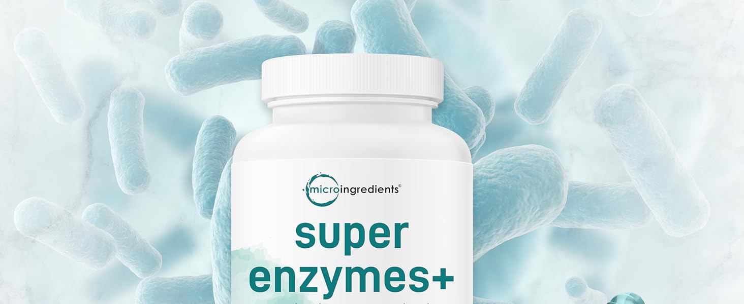 Micro Ingredients Super Enzymes with Prebiotics & Probiotics, 240 Veggie Capsules | Digestive Enzymes for Women & Men | Probiotic, Bromelain, Psyllium Husk & More | Immune & Gut Health Support 2