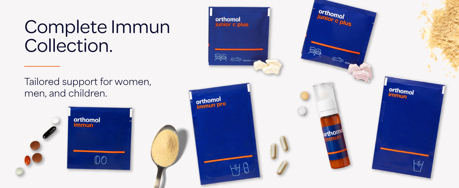 Orthomol Immun, Immune Support Vials for Adults with Vitamin C, Zinc, Selenium, Iodine, Vitamin D, E, A ,B, Calcium, 25+ Immune Boost Nutrients, 1 Serving Per Day for Daily Health (30 Day Supply)