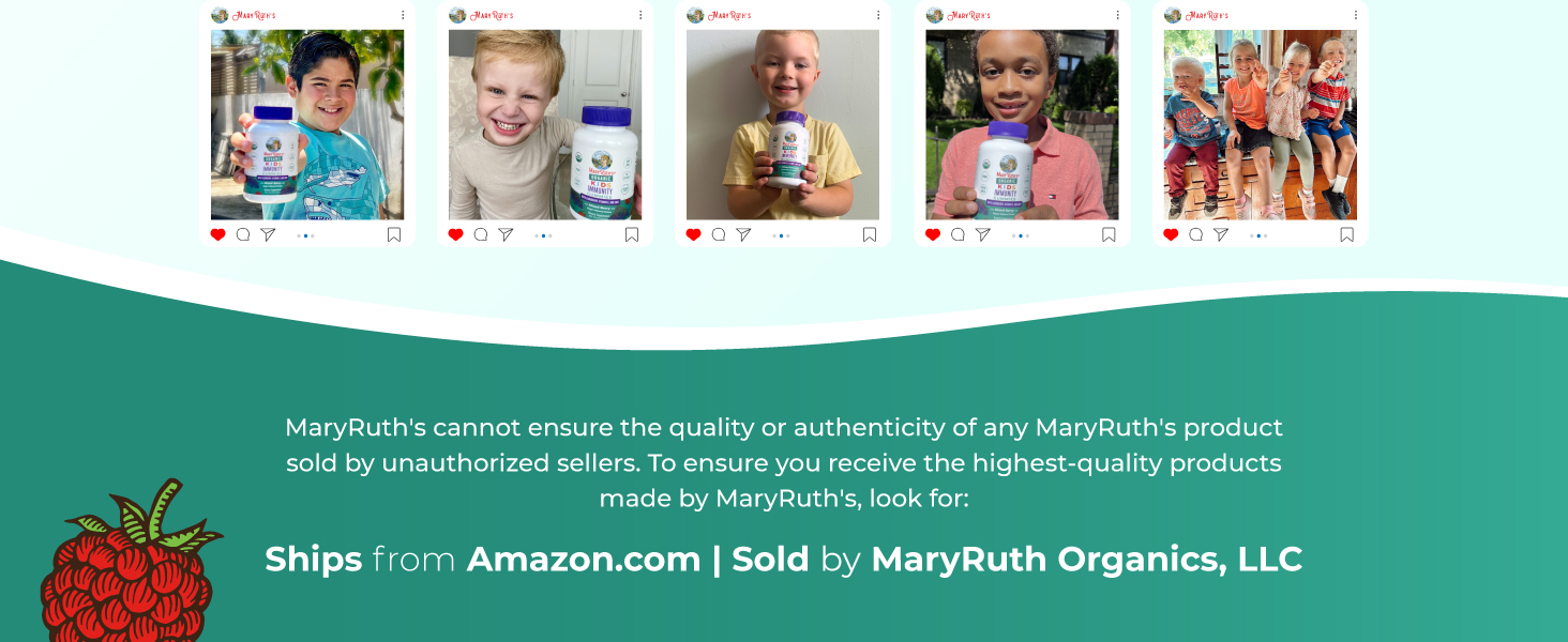 MaryRuth Organics Kids Immune Support Gummies | USDA Organic | Vitamin C, Zinc, and Elderberry Gummies for Kids| Immune Support for Ages 4+ | Vegan | Non-GMO | Gluten Free | 60 Count Kids Immunity Gummies, Mixed Berry, Org, 60 ct