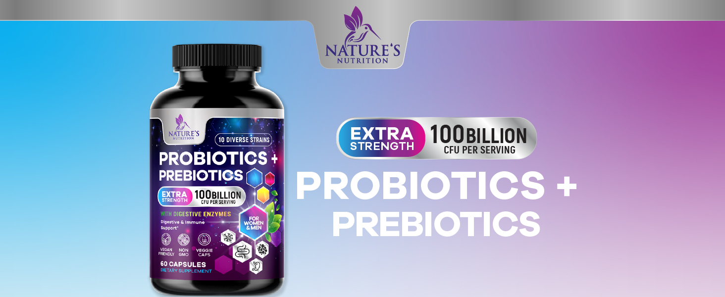 Probiotics 100 Billion CFU Per Serving - 10 Premium Strains + Prebiotics - Best Probiotic Supplement for Women & Men - Supports Immune, Digestive Health, Occasional Constipation & Gas - 120 Capsules activated you morning akkermansia muciniphila million amilasa bromelina bioticos acedopholis