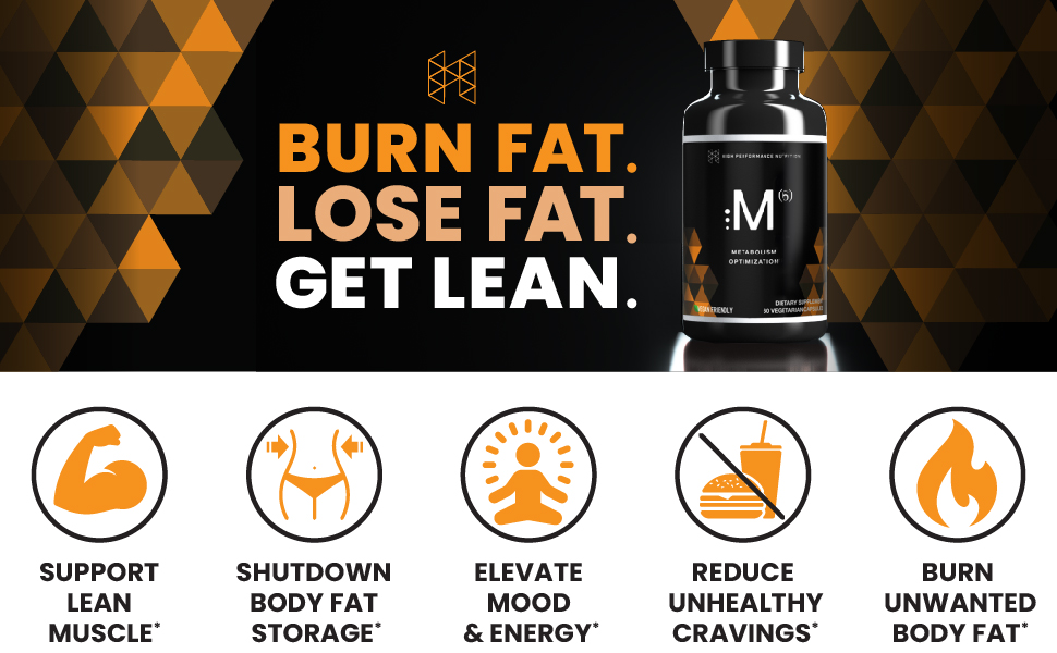 High Performance Nutrition Metabolism Booster, HPN M(6) Fat Burner, Natural Weight Loss Supplement, Support Lean Muscle, Increase Energy, Vegan Friendly, Clinically Tested, 60 Capsules Lean