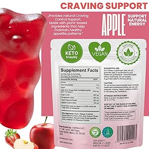 Apple Cider Vinegar Gummies Sugar Free – ACV Gummies with The Mother 1000mg – Keto Friendly – Vegan – Supports Appetite Control & Weight Management – Organic Beetroot – 30 Day Supply Craving gummies