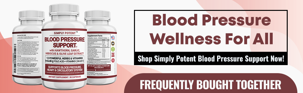 Blood Pressure Support Supplements - Healthy Heart, Cholesterol, Cardio, Hypertension, High BP - 13 Vitamins & Herbs - Folic Acid, Vitamins C B6 & B12, Hawthorn Olive Leaf Garlic Hibiscus, 90 Capsule Blood PRessure