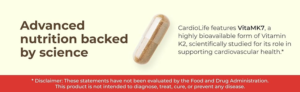 Intra Lifestyles CardioLife Supplement - Herbal Heart Health Support with Vitamin K2 (MK7), Folic Acid, Beetroot, Cayenne Extract & More – Made in Canada – 60 Capsules (1) cleaning cleanse cleanser vital improve legs feet cleaner unclog reducer lower miracle super reduce