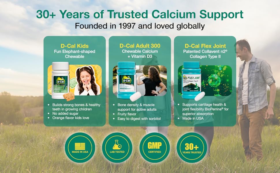 D-Cal Flex Joint | Joint Support Supplement for Women | Native Collagen Type II, Calcium & BioPerine® | Rebuild Cartilage, Improve Flexibility & Strengthen Bones | 72 Tablets, Made in USA 30+ years of trusted Calcium Support