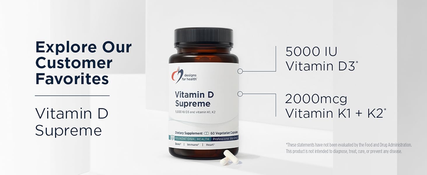Designs for Health Plant Enzyme Digestive Formula - Vegetarian Digestive Enzymes Supplement - Gut Support with Hemicellulase, Protease + More - May Support Occasional Gas + Bloating (90 Capsules) Vitamin D + K