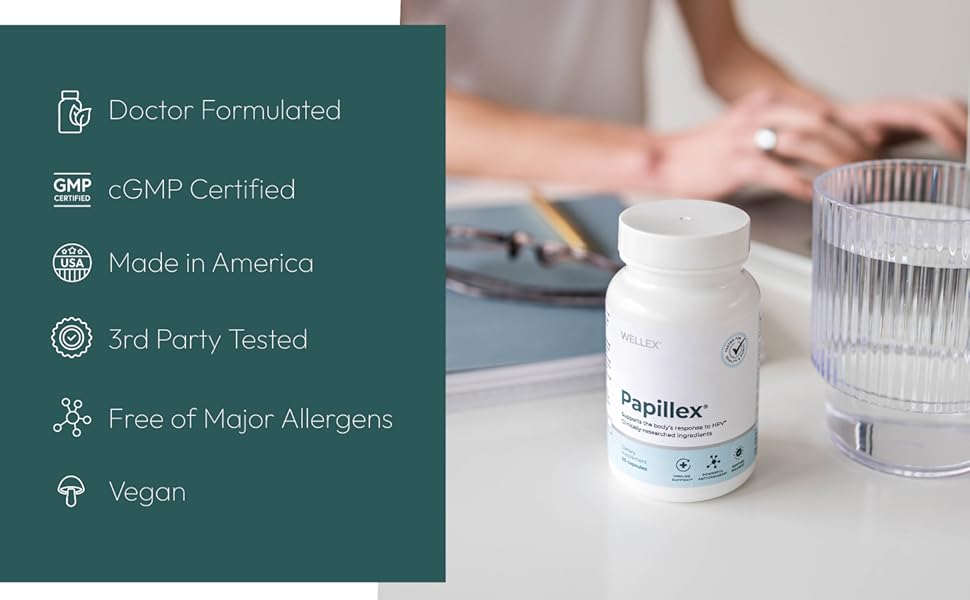 Papillex Dietary Supplement Tablets All Natural Immune Support - Immunity Defense - Best Immune System Booster - Organic 60 Capsules Bottle (Single Bottle) Quality Standards