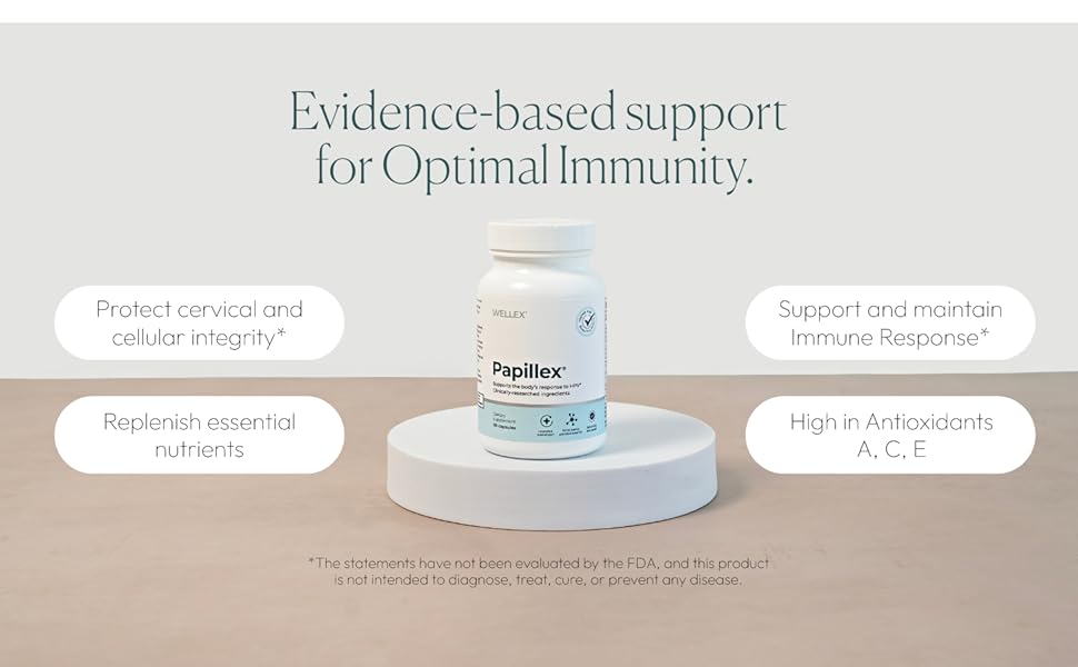 Papillex Dietary Supplement Tablets All Natural Immune Support - Immunity Defense - Best Immune System Booster - Organic 60 Capsules Bottle (Single Bottle) Papillex Bottle Shot