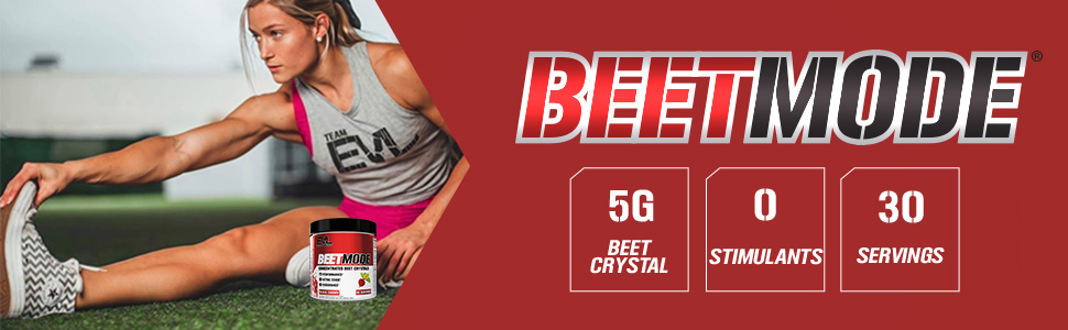 Evlution Nutrition BeetMode - Beet Root Powder - Nitric Oxide Booster - Black Cherry Flavor - Pre or Post-Workout Supplement for Enhanced Energy & Performance - Vegan & Gluten Free - 30 Servings beetmode 5g beet crystal zero stimulants 30 servings
