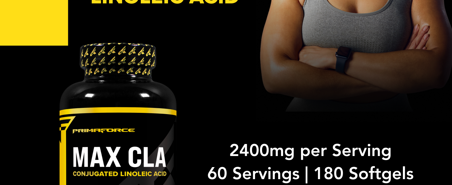 Primaforce CLA 2400 mg per Serving (180 softgels) - Max CLA - for Men and Women, Non-Stimulating, GMO Free & Gluten Free PrimaForce Max CLA