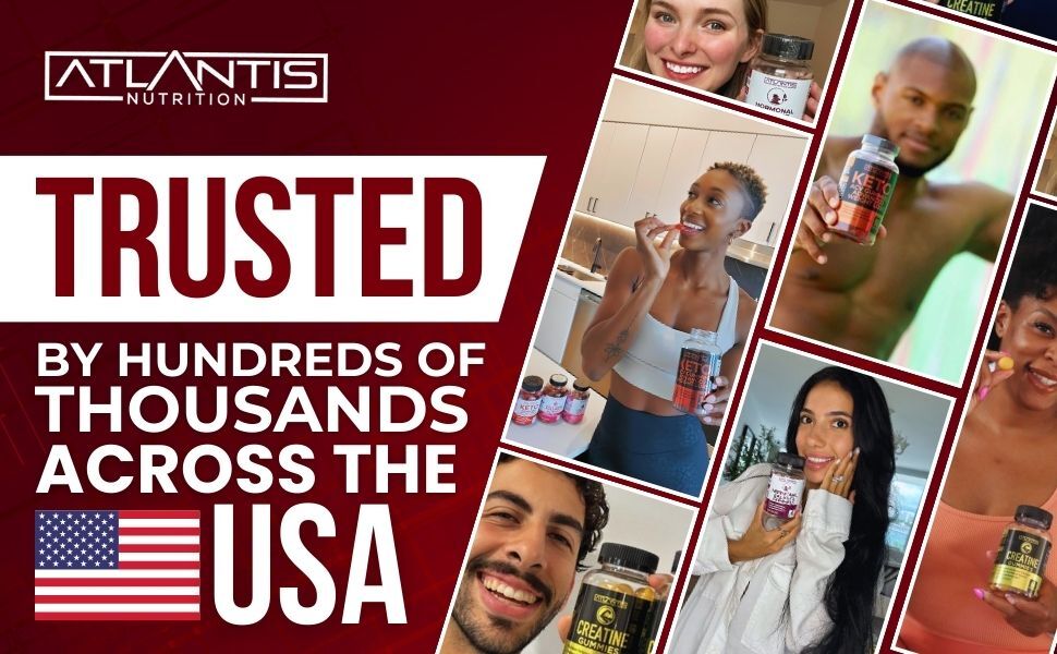 Atlantis Nutrition Testosterone Booster Gummies for Men - Enhances Strength & Stamina - Optimizes Performance & Male Enhancement - Tribulus, Goat Weed Extract, Maca Root Extract | 60 Gummies testosterone booster libido booster for men test boost max testosterone booster for men libido